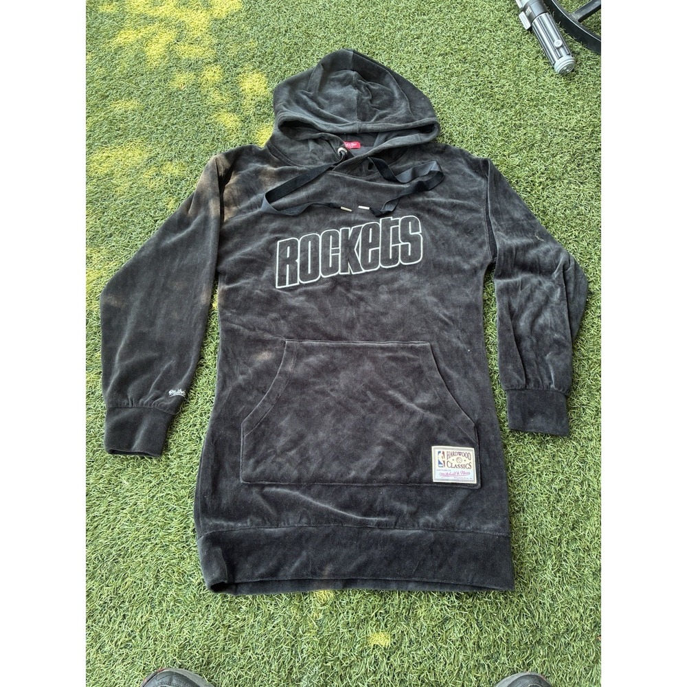 Mitchell & Ness Women's Houston Rockets Extra Long Velvet Feel Jacket Size Small